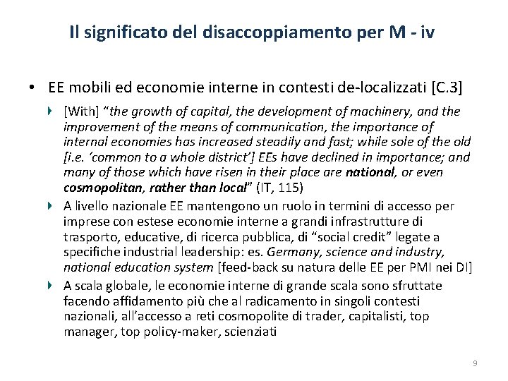 Il significato del disaccoppiamento per M - iv • EE mobili ed economie interne
