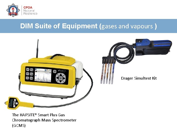 DIM Suite of Equipment (gases and vapours ) Drager Simultest Kit The HAPSITE® Smart