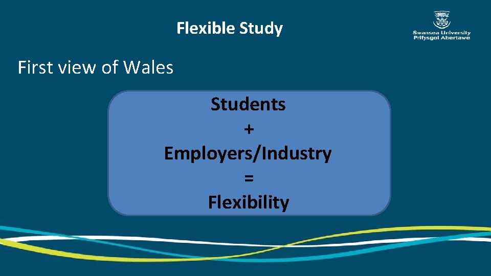 Flexible Study First view of Wales Students + Employers/Industry = Flexibility 