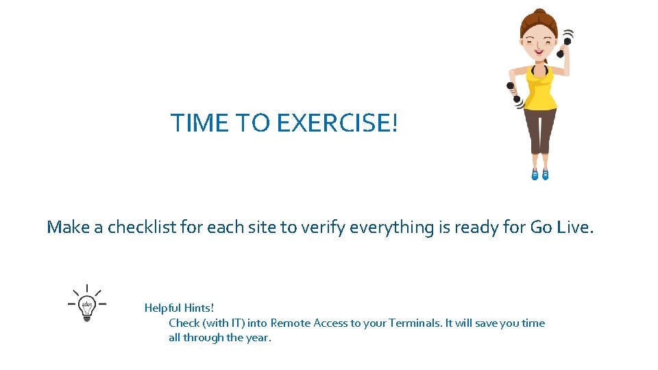 TIME TO EXERCISE! Log into Solana, take a self-guided tour and log out again.