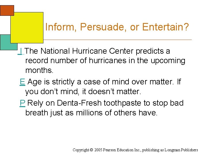 Inform, Persuade, or Entertain? I The National Hurricane Center predicts a record number of
