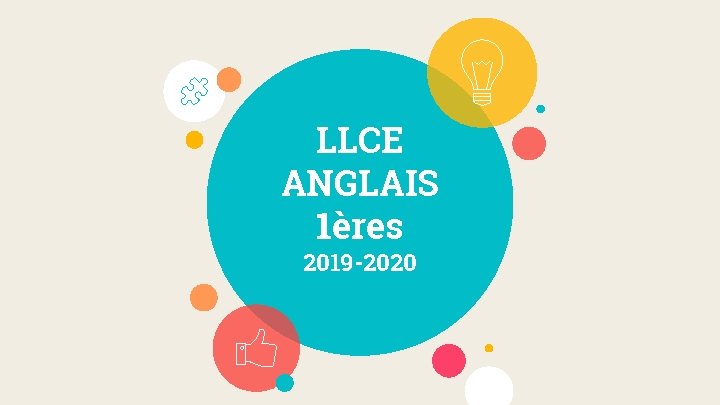 LLCE ANGLAIS 1ères 2019 -2020 