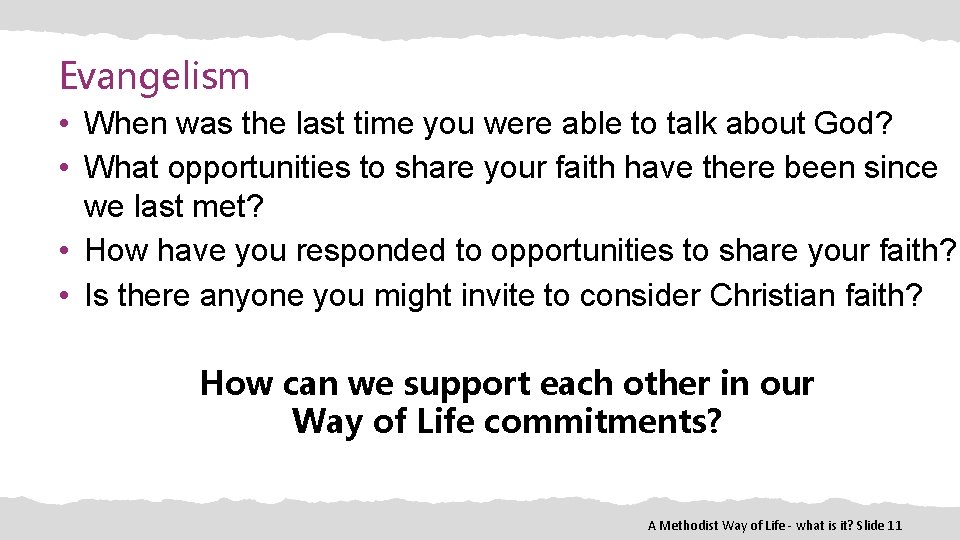 Evangelism • When was the last time you were able to talk about God?