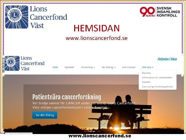 HEMSIDAN www. lionscancerfond. se 