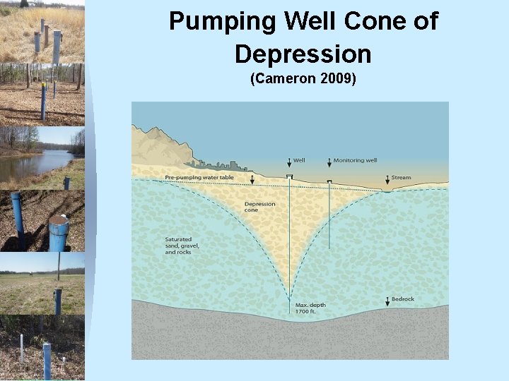 Pumping Well Cone of Depression (Cameron 2009) 