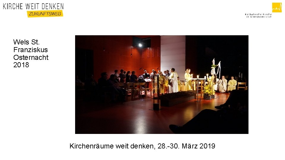 Wels St. Franziskus Osternacht 2018 Kirchenräume weit denken, 28. -30. März 2019 