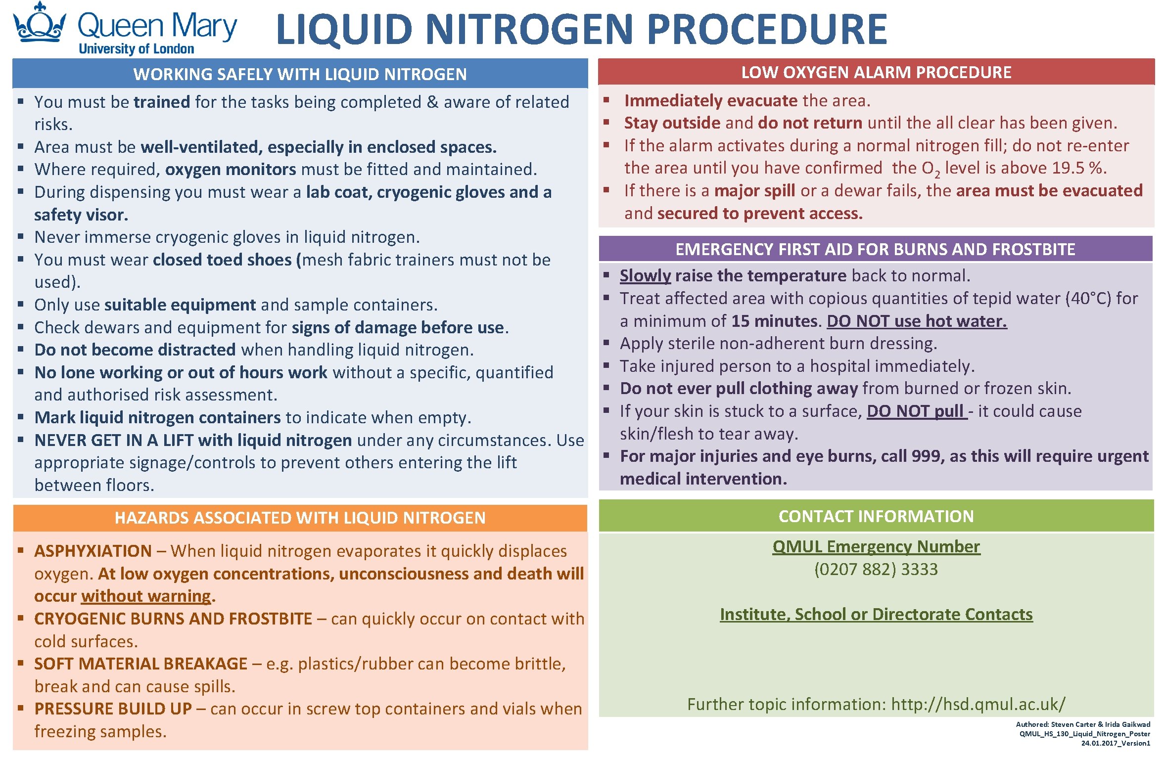 LIQUID NITROGEN PROCEDURE § § § WORKING SAFELY WITH LIQUID NITROGEN You must be