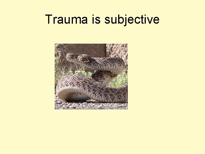 Trauma is subjective 