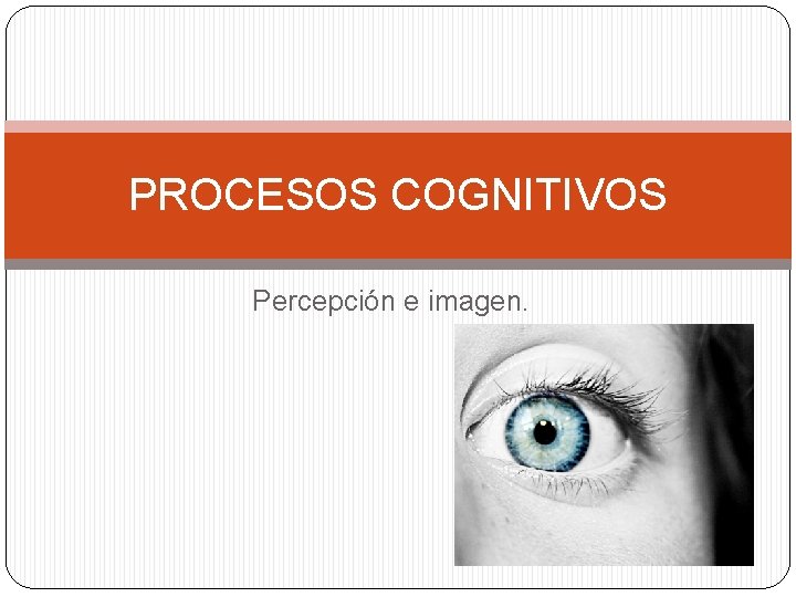 PROCESOS COGNITIVOS Percepción e imagen. 