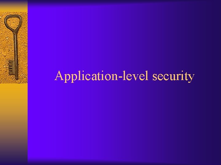 Application-level security 