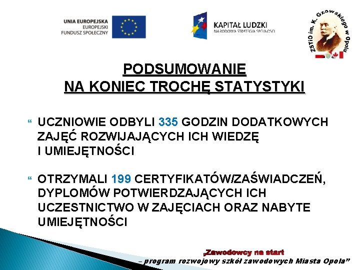 PODSUMOWANIE NA KONIEC TROCHĘ STATYSTYKI UCZNIOWIE ODBYLI 335 GODZIN DODATKOWYCH ZAJĘĆ ROZWIJAJĄCYCH ICH WIEDZĘ