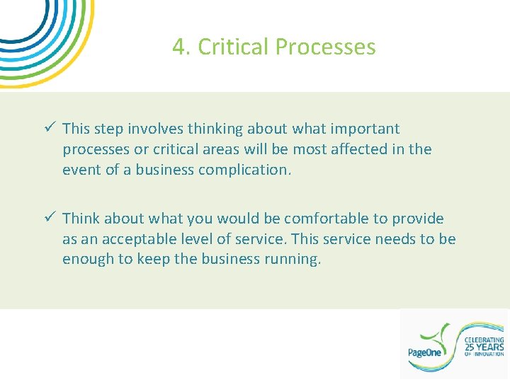 Business Continuity Check List Page One Why Does
