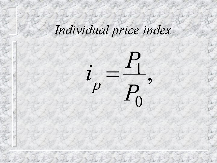 Individual price index 