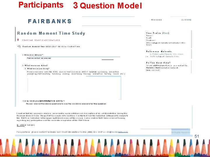 Participants 3 Question Model FAIRBANKS R a n d o m M o m