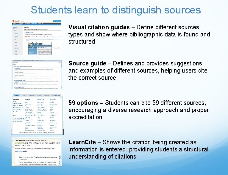 Developing student research skills Easy Bib School Edition