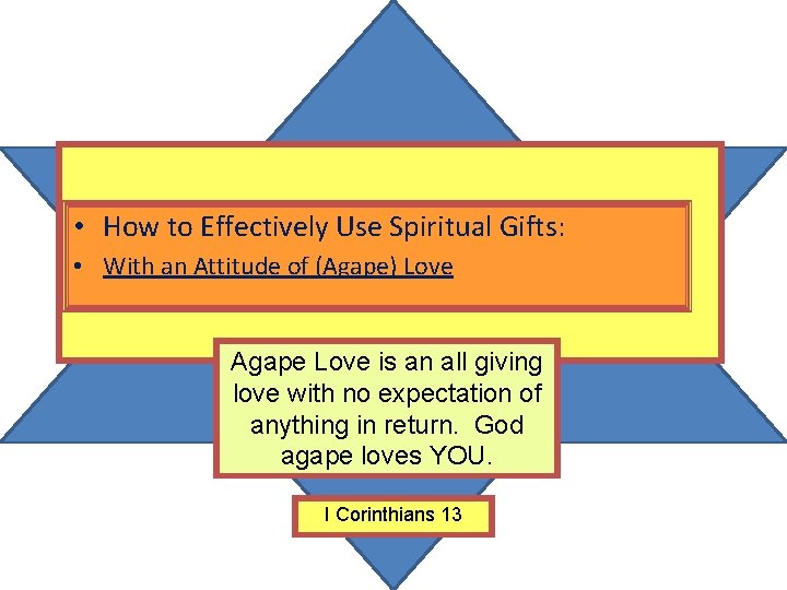  • How to Effectively Use Spiritual Gifts: • With an Attitude of (Agape)