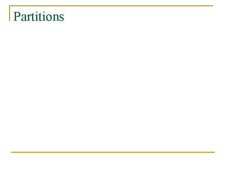 Partitions 