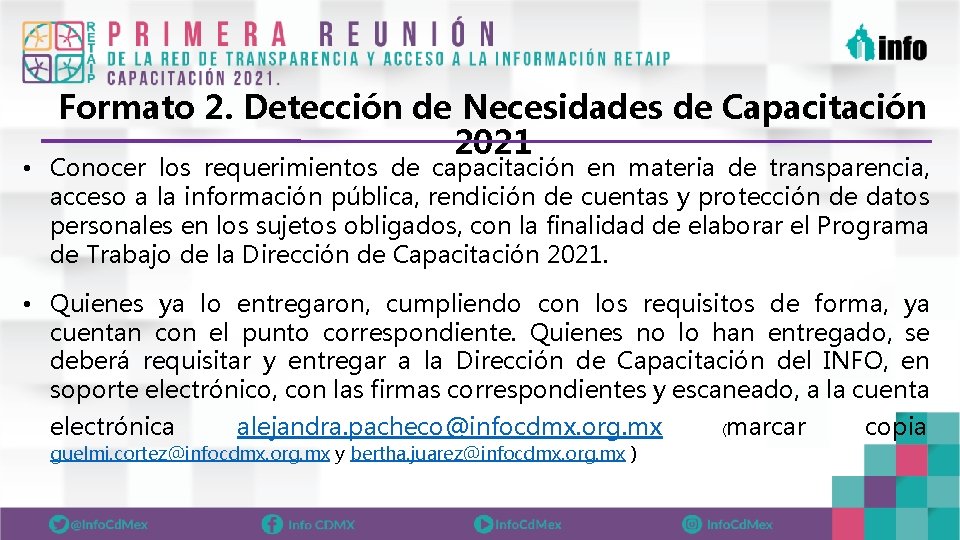 Formato 2. Detección de Necesidades de Capacitación 2021 • Conocer los requerimientos de capacitación