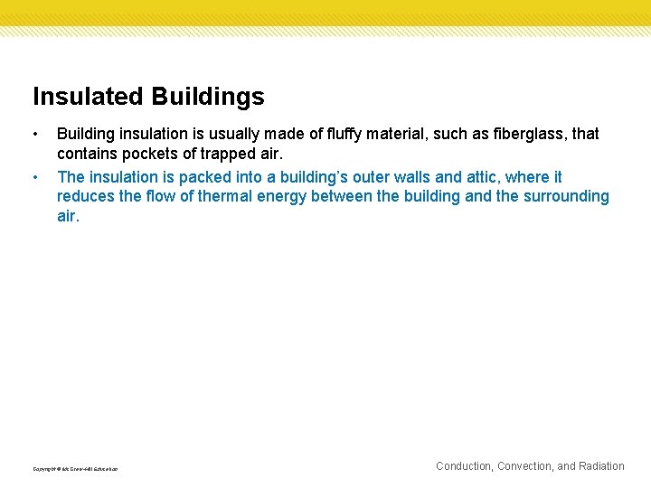 Insulated Buildings • • Building insulation is usually made of fluffy material, such as Insulated Buildings • • Building insulation is usually made of fluffy material, such as