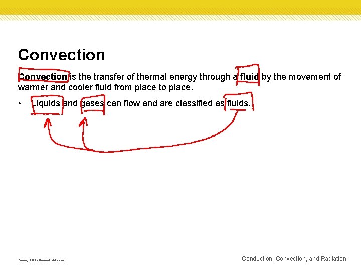 Convection is the transfer of thermal energy through a fluid by the movement of