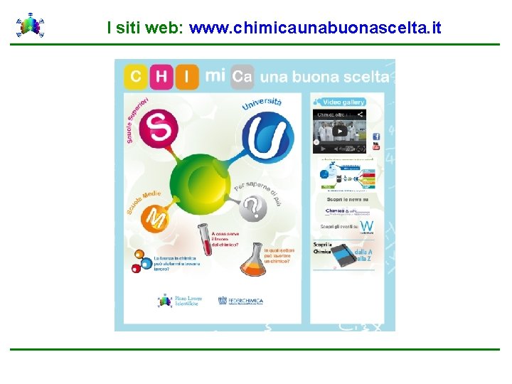 I siti web: www. chimicaunabuonascelta. it 