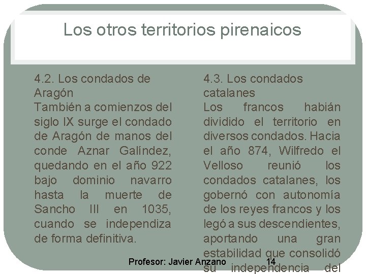 Los otros territorios pirenaicos • • 4. 2. Los condados de Aragón También a
