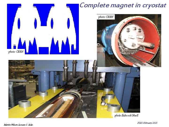 Complete magnet in cryostat photo CERN photo Babcock Noell Martin Wilson Lecture 5 slide