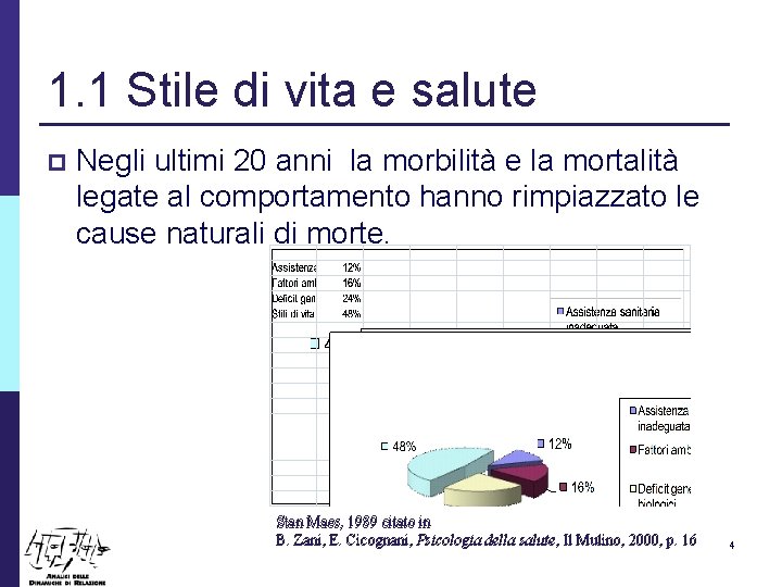 1. 1 Stile di vita e salute p Negli ultimi 20 anni la morbilità