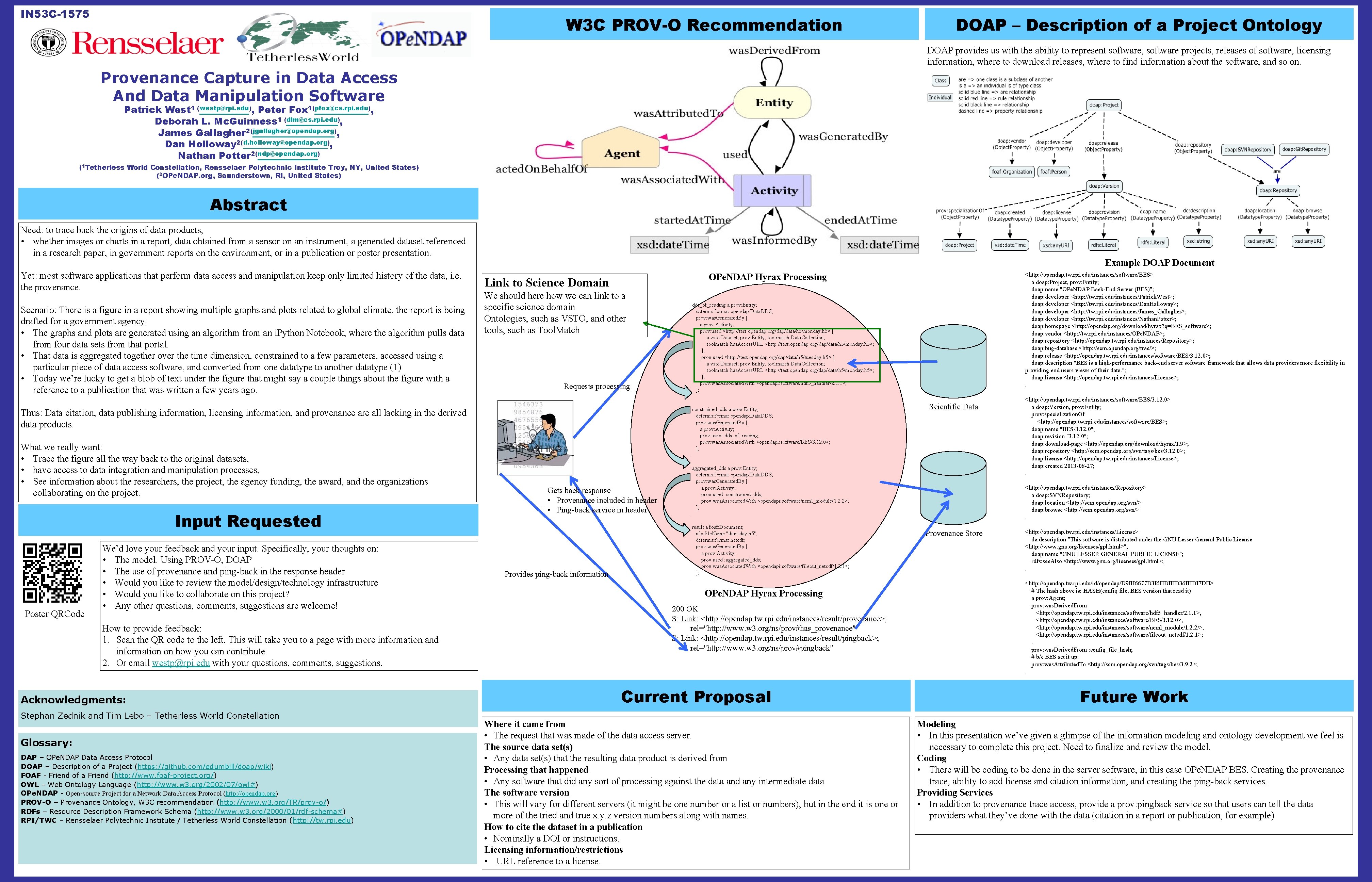 IN 53 C-1575 W 3 C PROV-O Recommendation DOAP – Description of a Project