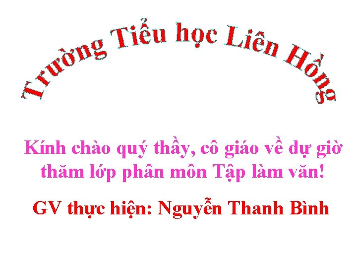 Kính chào quý thầy, cô giáo về dự giờ thăm lớp phân môn Tập
