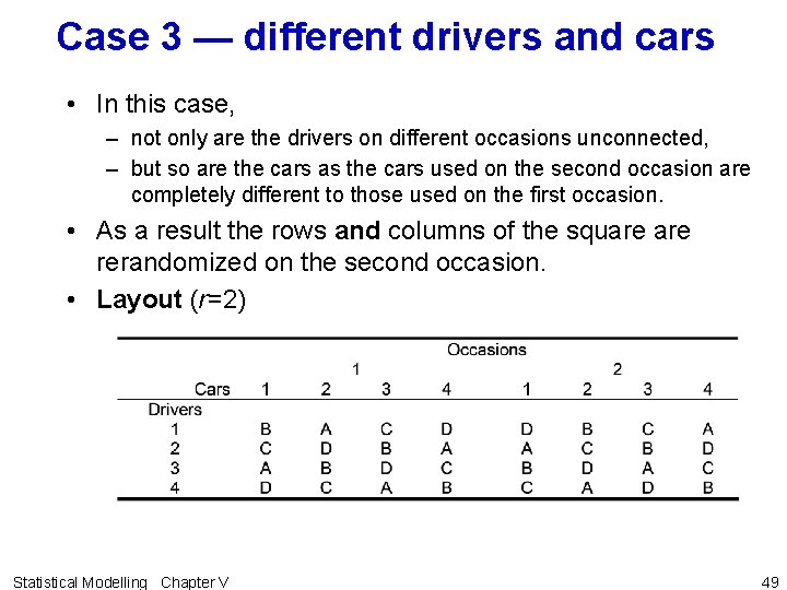 Case 3 — different drivers and cars • In this case, – not only