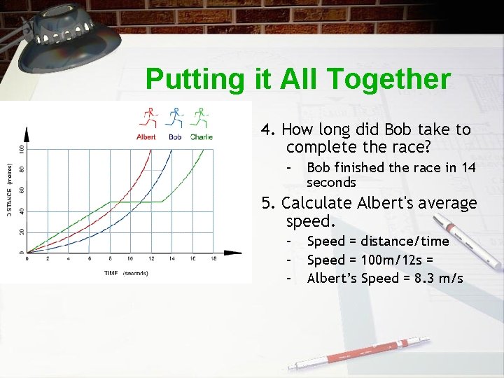 Putting it All Together 4. How long did Bob take to complete the race?