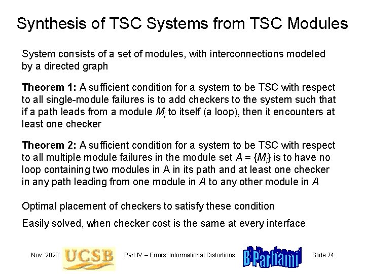 Synthesis of TSC Systems from TSC Modules System consists of a set of modules,