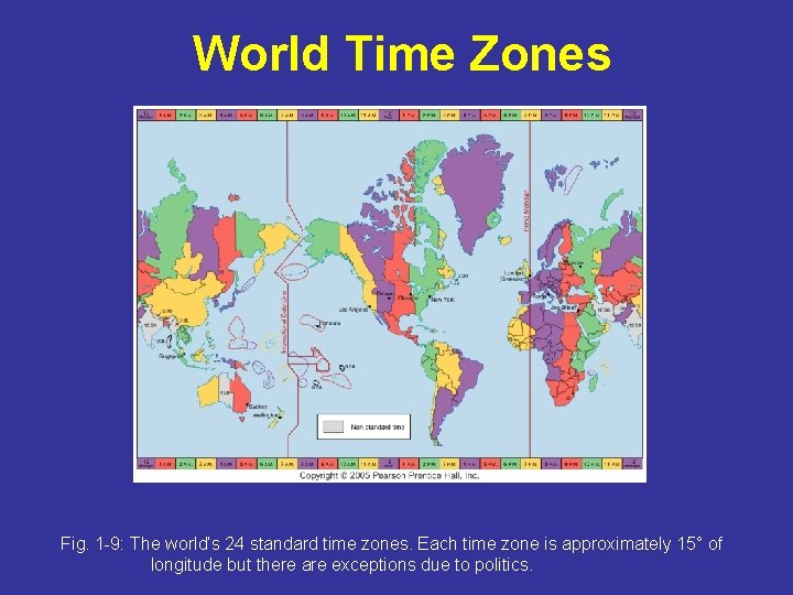 World Time Zones Fig. 1 -9: The world’s 24 standard time zones. Each time