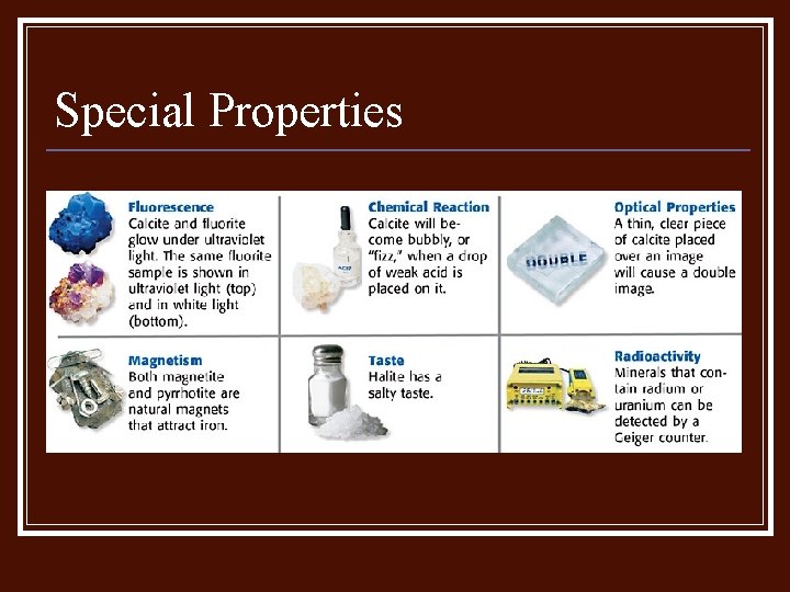 Special Properties 