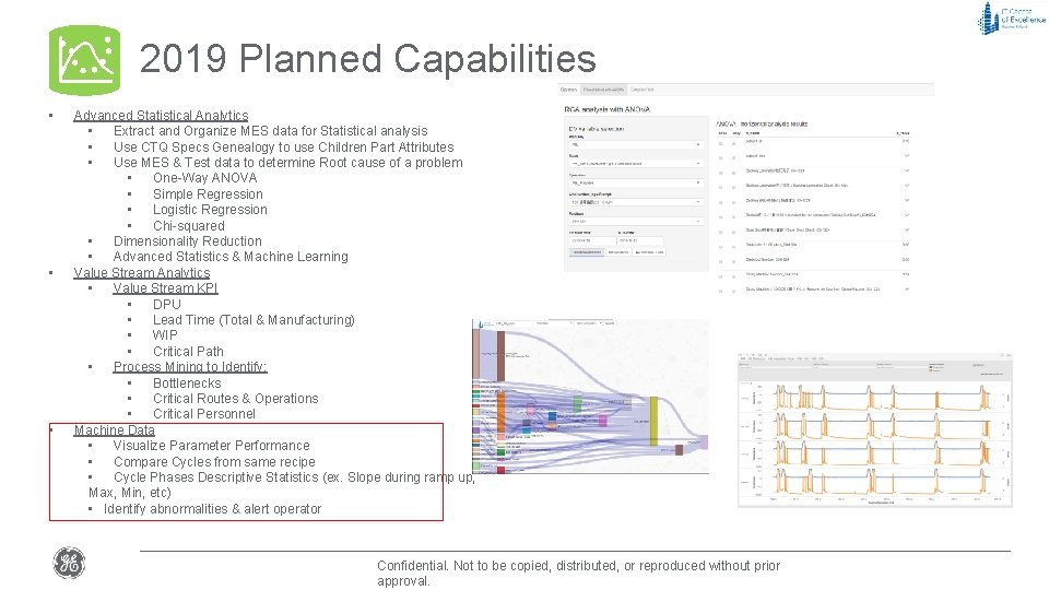 2019 Planned Capabilities • • • Advanced Statistical Analytics • Extract and Organize MES