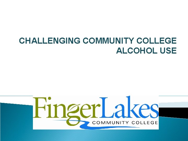 CHALLENGING COMMUNITY COLLEGE ALCOHOL USE 