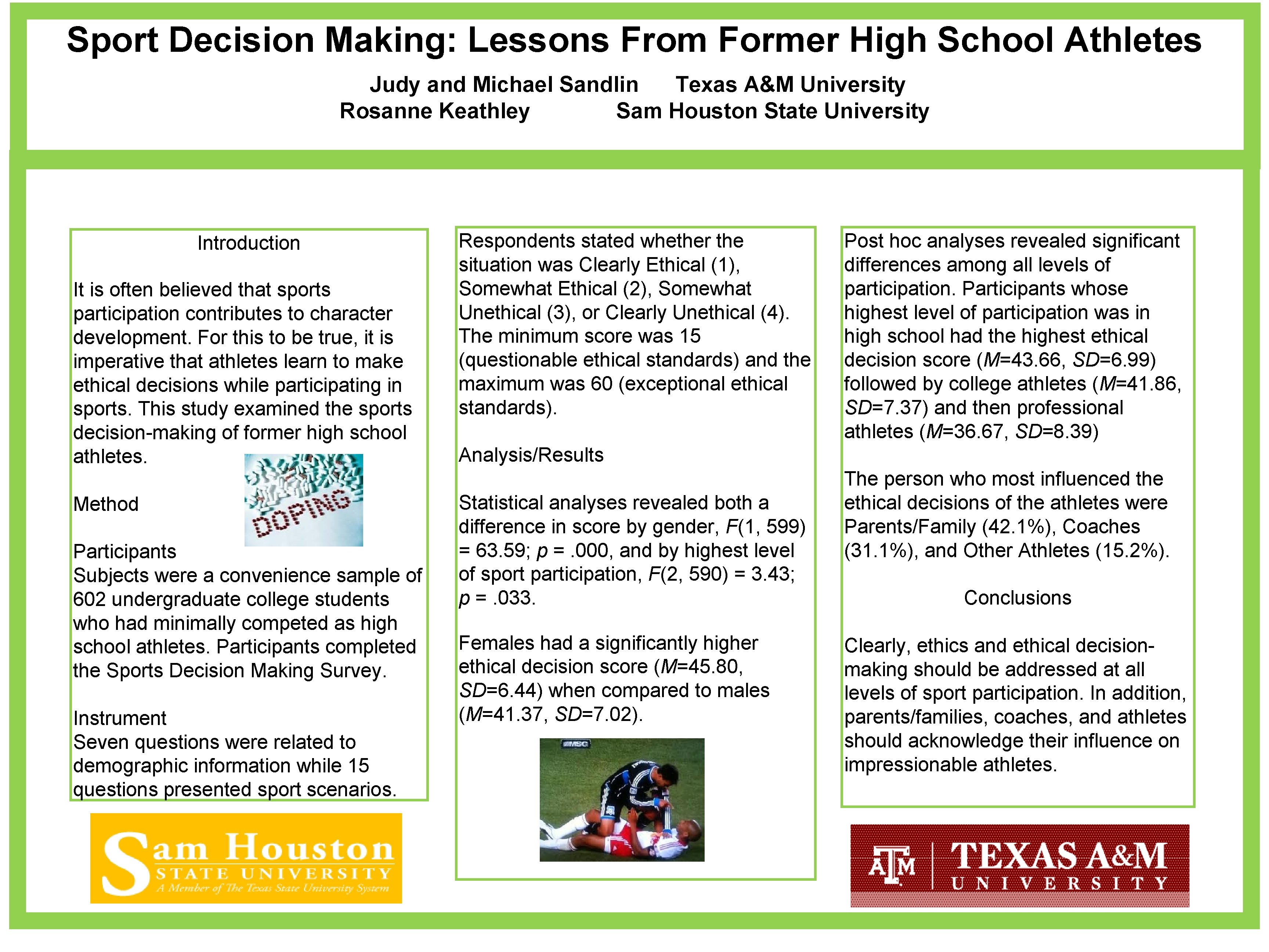Sport Decision Making Lessons From Former High School