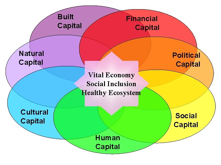 Built Capital Financial Capital Natural Capital Political Capital Vital Economy Social Inclusion Healthy Ecosystem