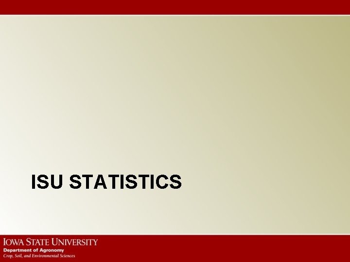 ISU STATISTICS 