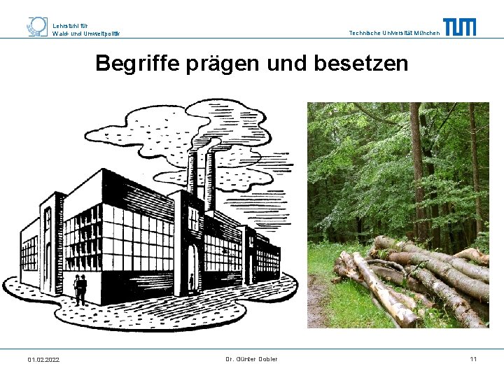 Lehrstuhl für Wald- und Umweltpolitik Technische Universität München Begriffe prägen und besetzen 01. 02.
