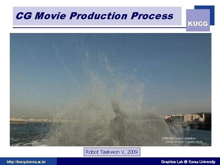 CG Movie Production Process KUCG Robot Taekwon V, 2009 http: //kucg. korea. ac. kr