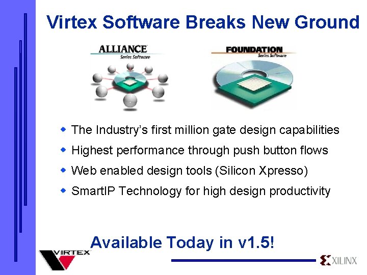 Virtex Software Breaks New Ground w The Industry’s first million gate design capabilities w