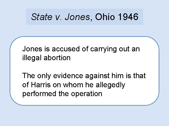 Buridan’s Ass 1946 State v. Jones, Ohio Jones is accused of carrying out an