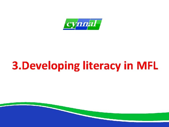 3. Developing literacy in MFL 