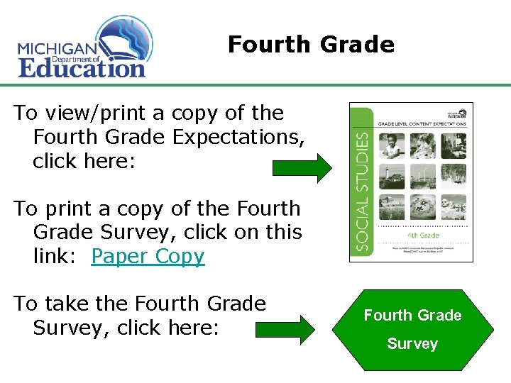 Fourth Grade To view/print a copy of the Fourth Grade Expectations, click here: To Fourth Grade To view/print a copy of the Fourth Grade Expectations, click here: To