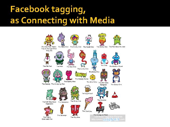 Facebook tagging, as Connecting with Media 