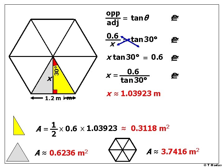 0. 6 m 1. 2 m c x tan 30° = 0. 6 c