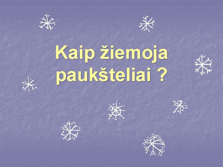 Kaip žiemoja paukšteliai ? 