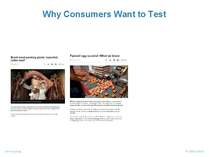 FOOD ALLERGENS Why Consumers Want to Test Bert Popping © 2018 FOCOS 